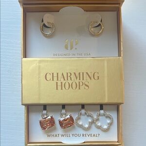 BP Gold Clovers Charming Hoops Earring Set - Bomb Party